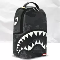 Morral Sprayground Negro Camuflaje Boca Tiburón Dientes