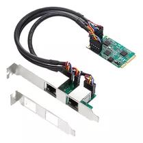 Placa De Rede Pcie Para Rj45 Dupla De 2,5 G Pci Express De 2