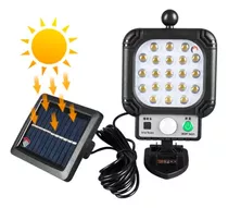 Lampara Led Con Panel Solar Y Sensor 21 Leds Impermeable Color Negro