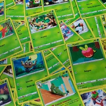 Lote Pokémon Grama 15 Cartas + 10 Energias E 1 Pacotinho