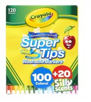 Caja 120 Marcadores Lavables Crayola Super Tips 100+20 Silly