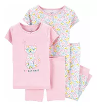 Carters Original Set 4 Piezas Pijama De Algodón Gatito