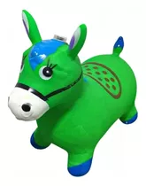 Cavalo De Borracha Upa Upa Pula Brinquedo Criança Cor Verde