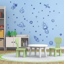 Adesivo Astronauta, Espaço, Estrelas, Decoração De Quarto 