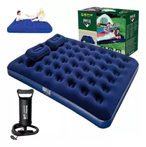 Colchón Inflable Bestway 67374 Color Azul 2 Plazas Almhoadas Y Bomba Pavillo 2.03m 