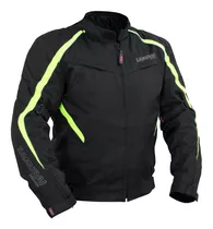 Campera Moto Samurai Monaco Sport Abrigo Desmontable Negro Amarillo Neon Fluo - Um