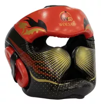 Cabezal Casco Protector Box Pómulos Mentón Boxeo Rojo