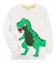 Remera Carters Manga Larga Dinosaurio Talle 5 Años