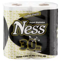 Papel Higiênico Ness Folha Dupla 30 M De 4 Un