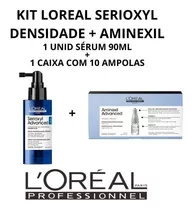 Kit Loreal Serioxyl Sérum 90ml + Ampola Queda Aminexil 10x6