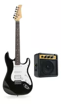 Guitarra Eléctrica Femmto Stratocaster Con Amplificador Color Negro/azul Material Del Diapasón Mdf Orientación De La Mano Diestro