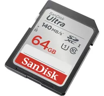 Tarjeta De Memoria Sandisk 64 Gb Sdxc 140 Mb/s Full Hd Uhs-l Sdsdunb-064g-gn6 Pulgadas