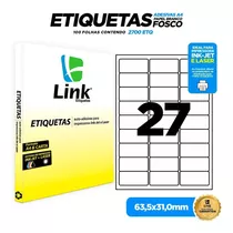 Etiqueta Adesiva A4 63,5mm X 31,0mm Caixa Com 100 Folhas Cor Branco Desenho Impresso Nenhum