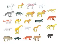 Miniatura Animais Elefante Girafa Leão 24 Peças Presente