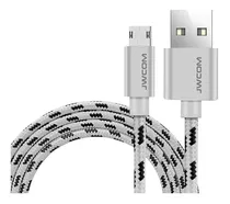 Cabo Carregador Rápido Micro Usb V8 - 2 Metros - Reforçado Cor Conector Prateado