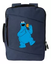 Morral Espalda Monstruo Come Galleta Maleta Portafolio Azul 