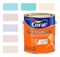 Tinta Super Lavável Para Parede Anti Manchas Coral 3,2l