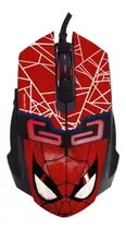 Mouse Gamer De Juego Spider Man Marvel Luces Led Rgb Botones Dpi Usb Ergonomico Optico Negro