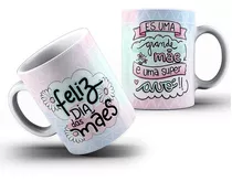 Caneca Feliz Dia Das Mães Kit 6 Unidades Porcelana Atacado