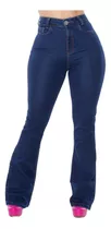 Calça Flare Jeans Feminina Boca De Sino Cos Alto Hot Pants 