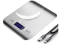 Balança Cozinha 10kg Bateria Recarregavel Inox Dieta Fitness
