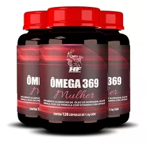 3x Omega 3 6 9 1000mg Mulher 120caps Softgel Hf Suplements