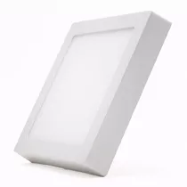 Plafon Led Superficial Cuadrado 18w Luz Fria Candela 6839 Color Blanco