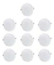 Pack 10 Foco Panel Plafón Led Embutido Redondo 18w Calida