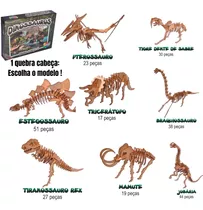 Presente Criança Quebra Cabeça 3d Dinossauros Mdf Brinquedo 