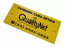 Placa De Identificação Cuidado Cabo Òptico 300 Unidade