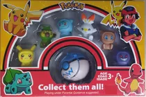 Pokemon Pack De 6 Figuras Mas Pokebola Lanzadora