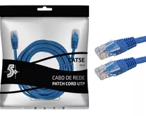 Cabo De Rede Patch Cord Azul 10m Ethernet Rj45 Cat5e Utp