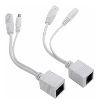 Par De Cabo Adaptador Poe Rj45 12v 2a Ethernet Até 30metros