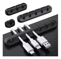 Clips Organizador De Cable 4 Set Adhesivo Flexible No Enreda