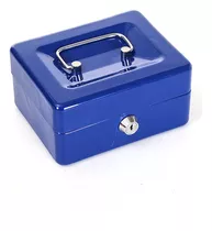 Caja Metálica De Seguridad 20x16x9cm Color Azul