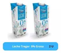 Leche 0% Grasa Larga Vida X 1 L Tregar X 2 Unidades