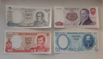 Lote #34 Billetes Periodo Pinochet - Dictadura Chile Unc