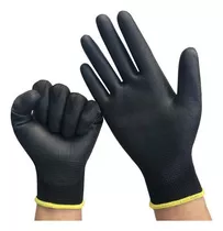 Guantes Nitrilo Seguridad Nylon Palma Poliuretano Pack 10