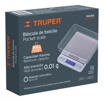 Balanza Digital De Bolsillo Super Precision 10x10cm Truper Color Plateado