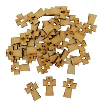 Silueta Cruz Con Cruz Mdf 3.3cm X 2.3cm Paquete 50 Piezas