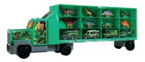 Carreta Dinossauro Braskit + 8 Dinos 3 Carrinhos Helicóptero