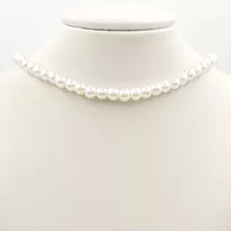 Collar Gargantilla De Perlas Blancas 