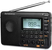 Retekess V115 Radio Am Fm Sw Portátil De Onda Corta Bolsillo