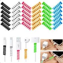 Kit 12 Protetor Para Cabo iPhone Usb Celular De Silicone Cor Colorida