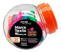 Pote 24 Mini Marca Texto Triangular Neon Fever Intenso