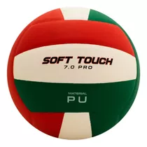 Dribbling Pelota Voley Soft Touch 7.0 Pro Color Rojo Verde Y Blanco