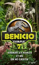 Invitación Digital Jurassic Park Dinosaurios Jurassic World