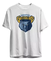 Remera Basket Nba Memphis Grizzlies Blanca Logo Alternativo