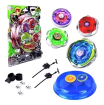 Kit 4 Beyblade Metal Blay Blade Com Lançador Tornado Led !!!