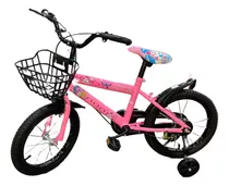 Bicicleta Rin 16 Color Rosada Con Rueda De Apoyo Para Niños